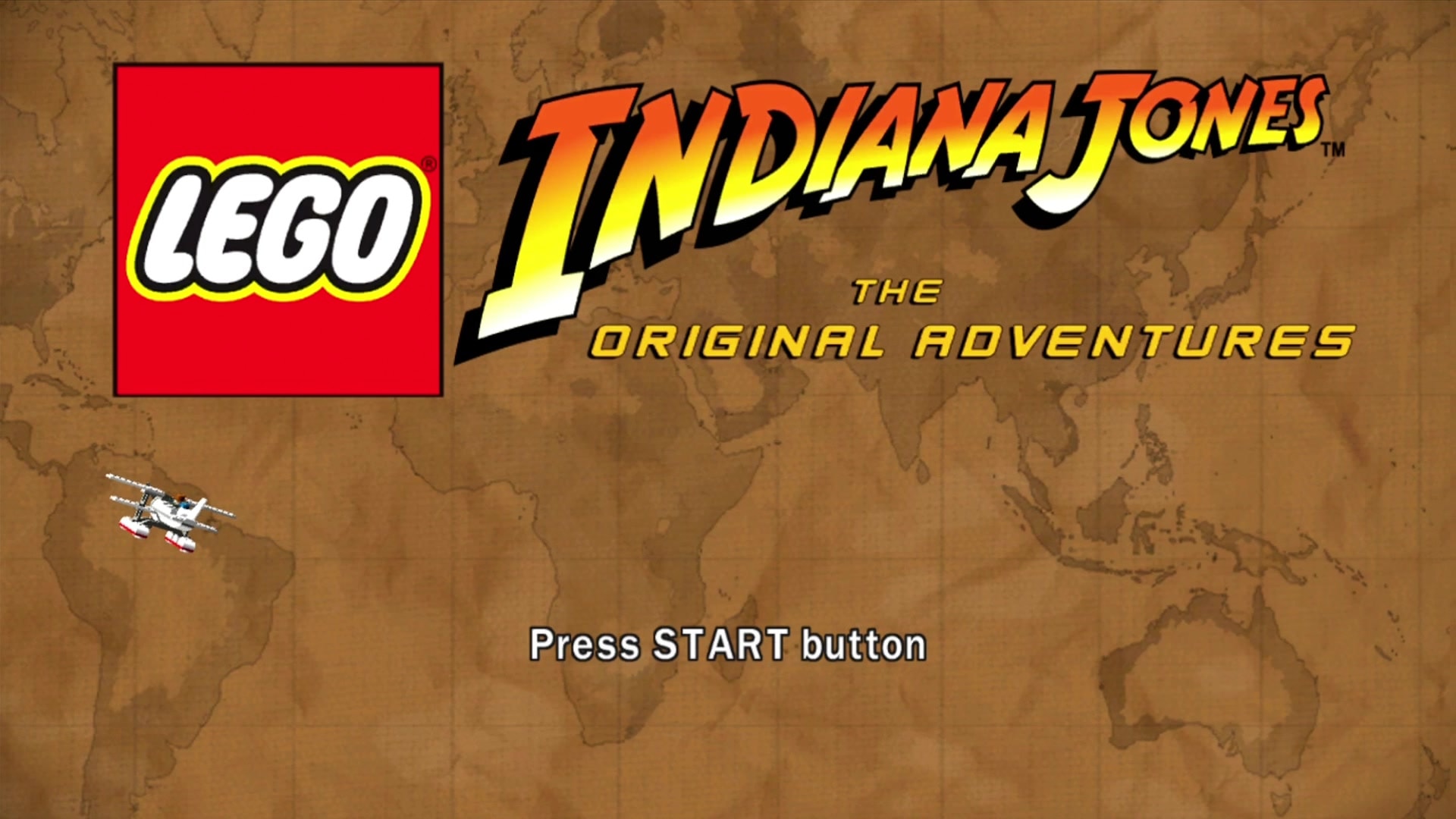 LEGO Indiana Jones: The Original Adventures title screen for Xbox 360
